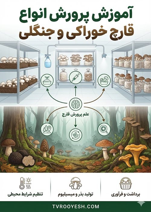 آموزش پرورش انواع قارچ خوراکی و جنگلی